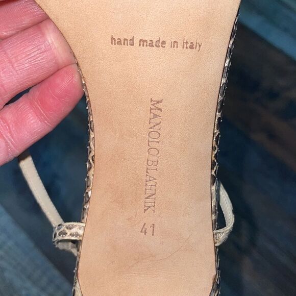 Manolo Blahnik Strappy Snake Heels with dust bag - Picture 4 of 8